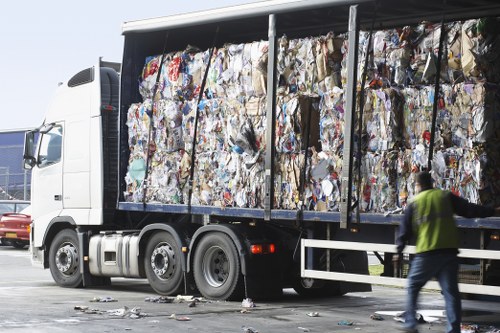 Different types of garden waste being sorted